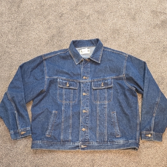 Wrangler Other - Vintage Wrangel Mens Y2K Rugged Wear Blue Denim Jacket Sz XXL USA